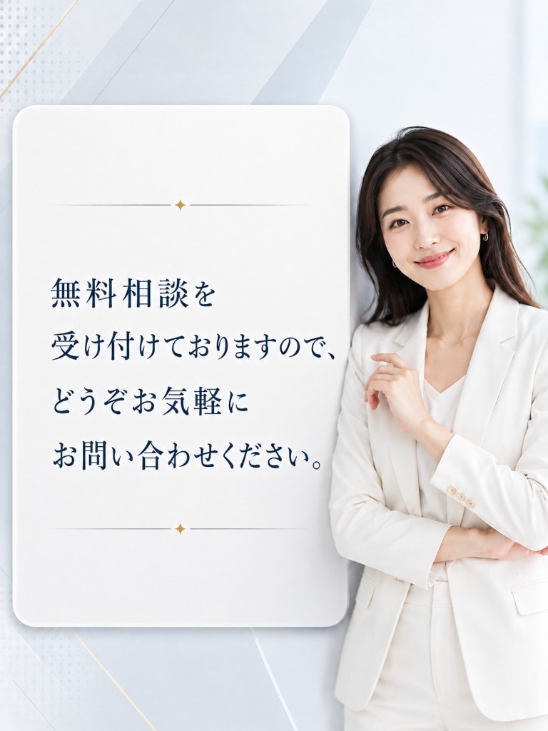 無料相談を受け付けておりますので、どうぞお気軽にお問い合わせください。